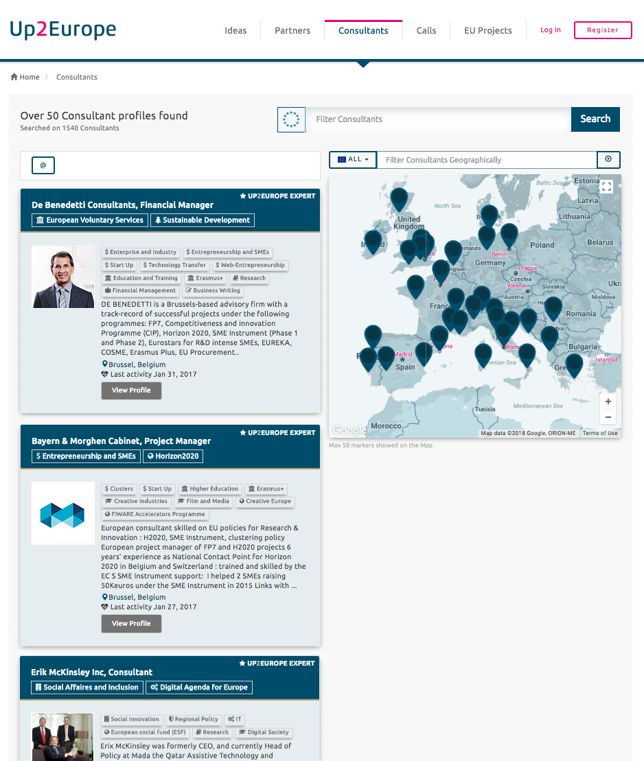 Expert on Consultants result set :: Up2Europe platform